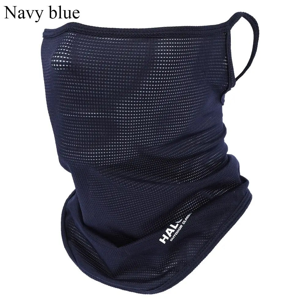 Solid Ear Loop Neck Scarf with Lower Face Cover