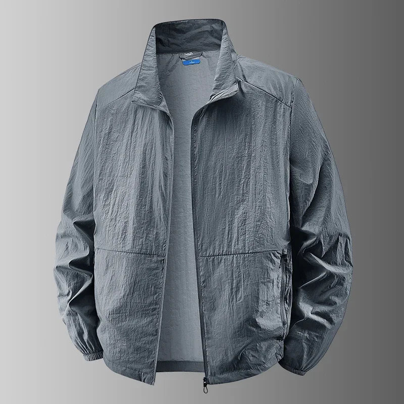 Collared Long Sleeve Full Zip Outdoor Hiking Jacket with Pockets