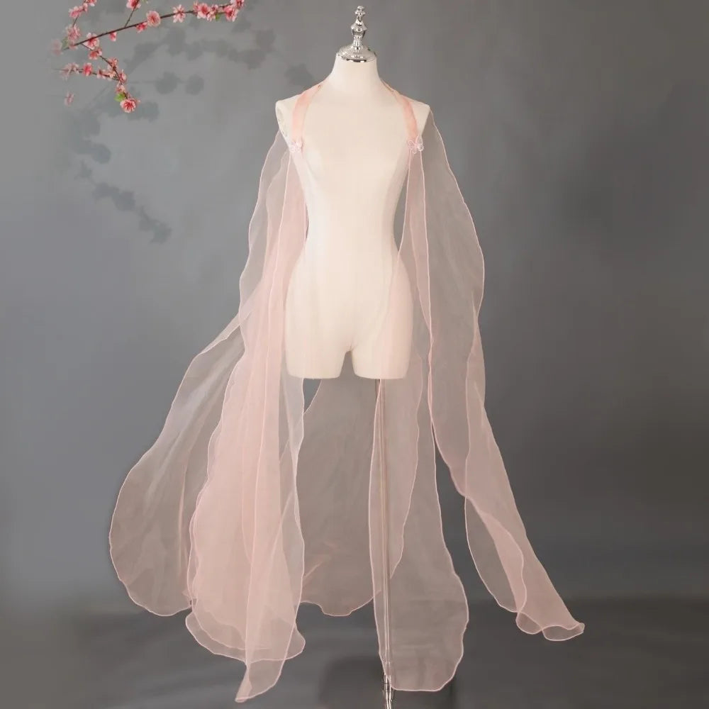 Long Sheer Shoulder Strap Cape for Layering over Outfits