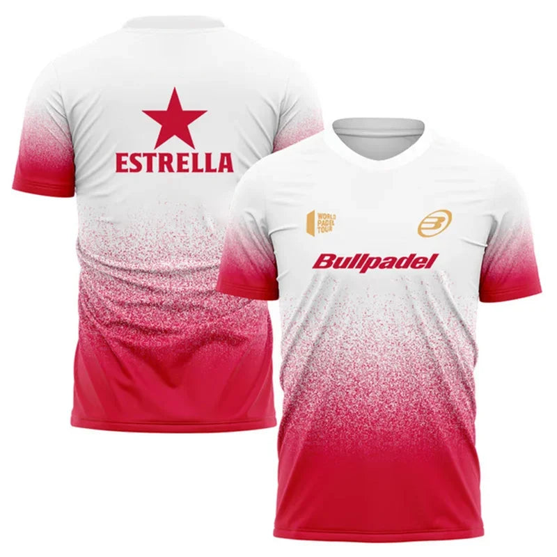 Gradient Padel Short Sleeve T-shirt For Sports Outfits