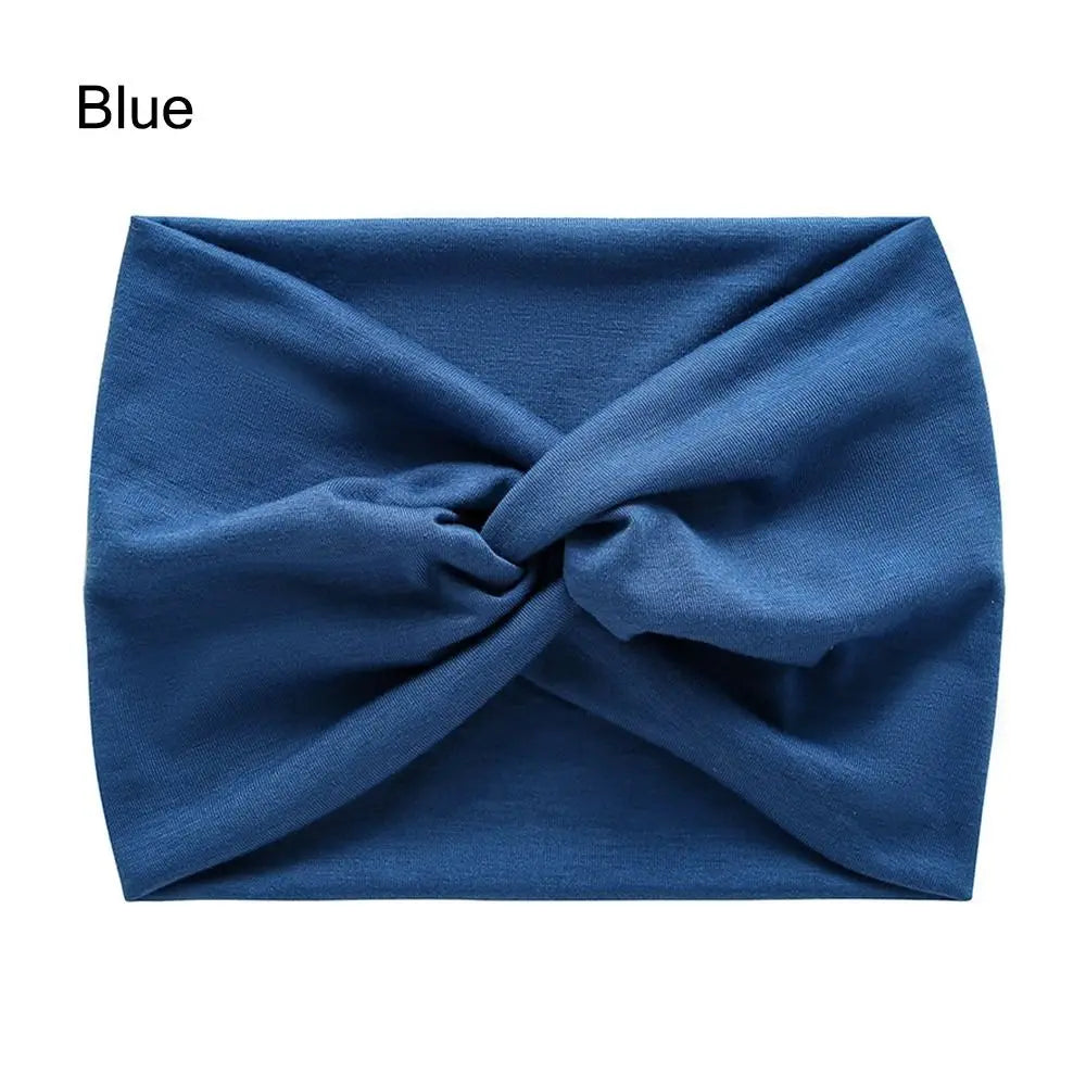Wide Twist Front Fabric Headband in Solid and Printed Styles