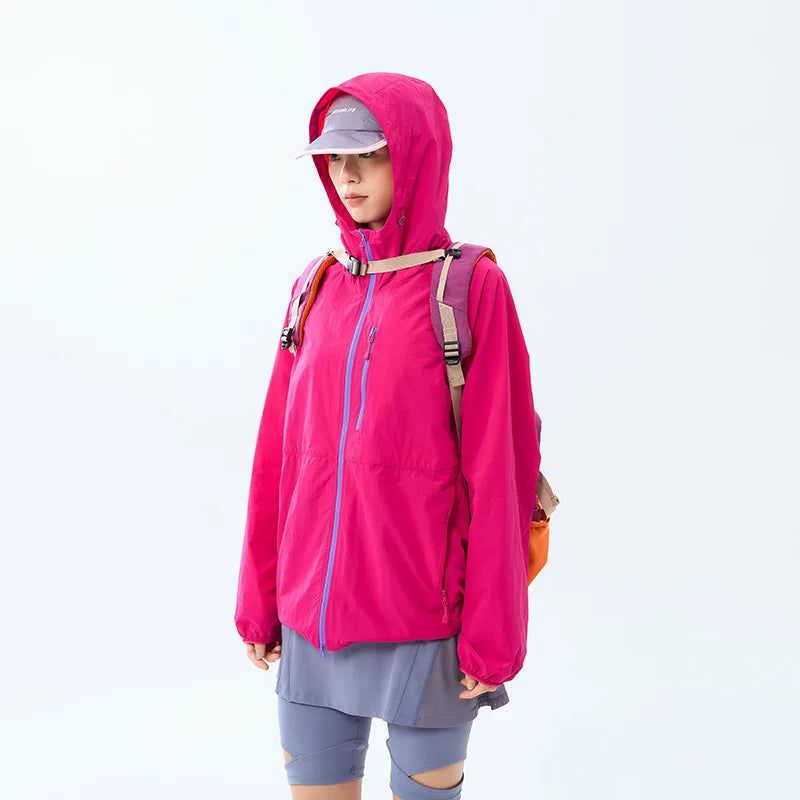 Lightweight Hooded Hiking Windbreaker Jacket for Trail Wear