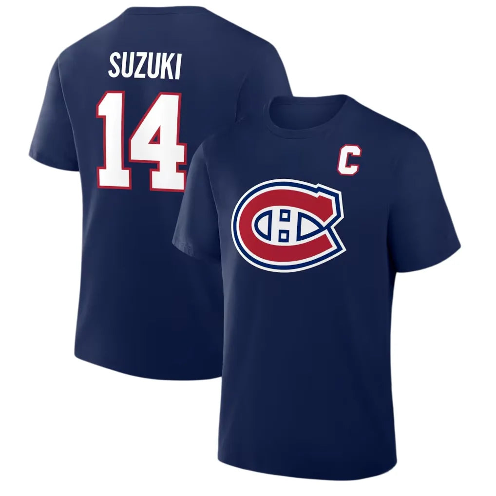 Montreal Player Number Graphic Short Sleeve T-shirt For Sports Outfits