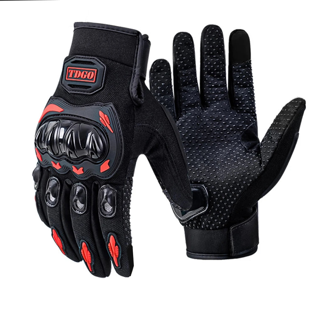 Full Finger Motorcycle Gloves with Adjustable Wrist Straps