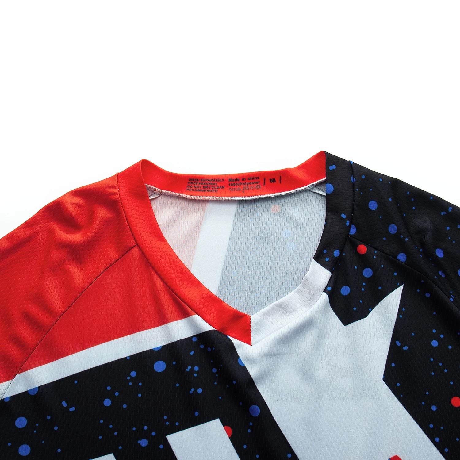 Long Sleeve V-Neck Graphic Pullover Jersey for Mountain Bike Riding