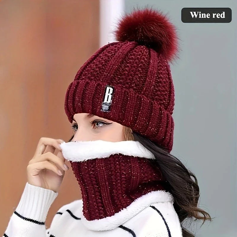 Winter Hat Scarf and Gloves Set with Two or Three-Piece Options