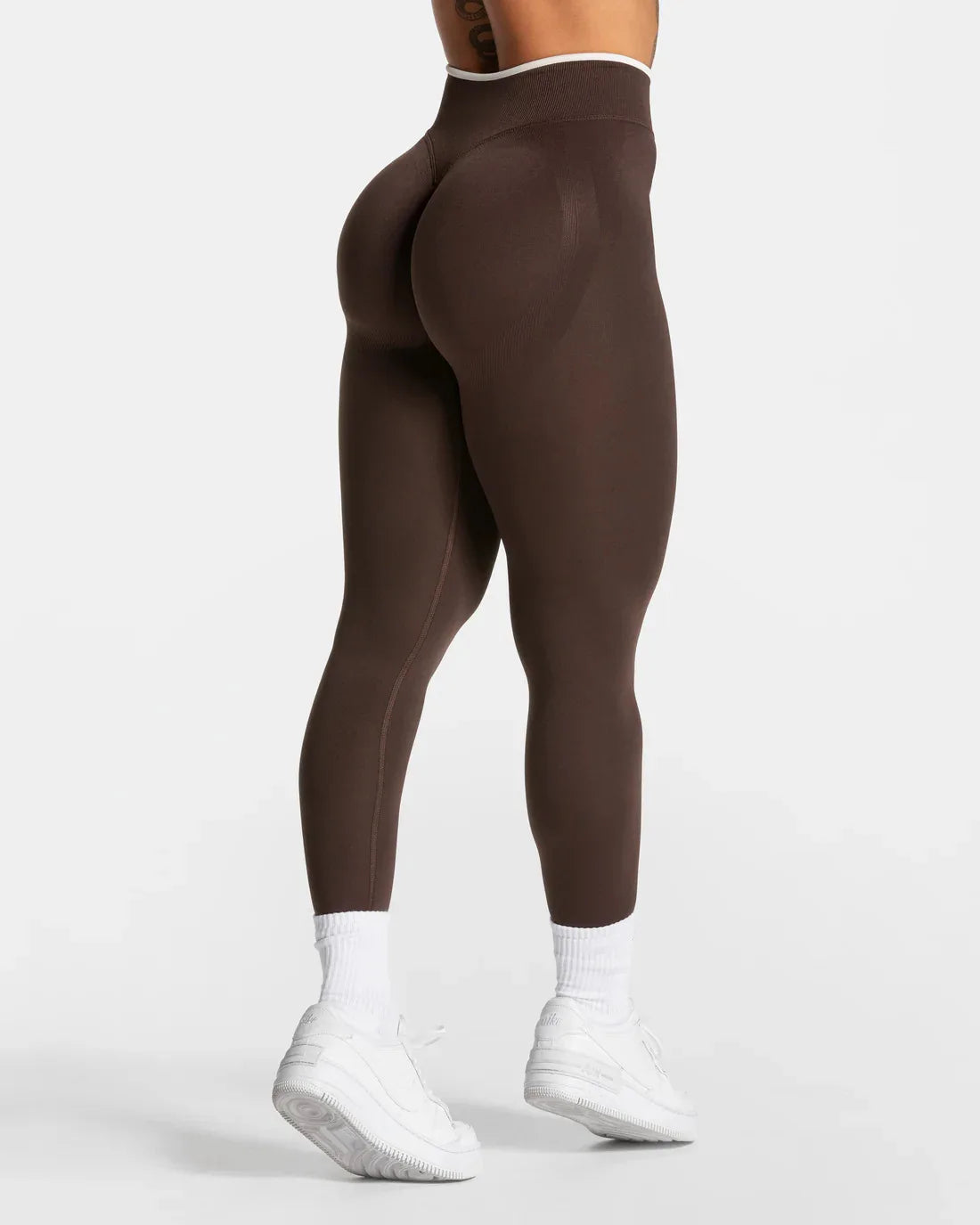 Women's High-Waist Contrast-Trim Stretch Ankle-Length Yoga Leggings