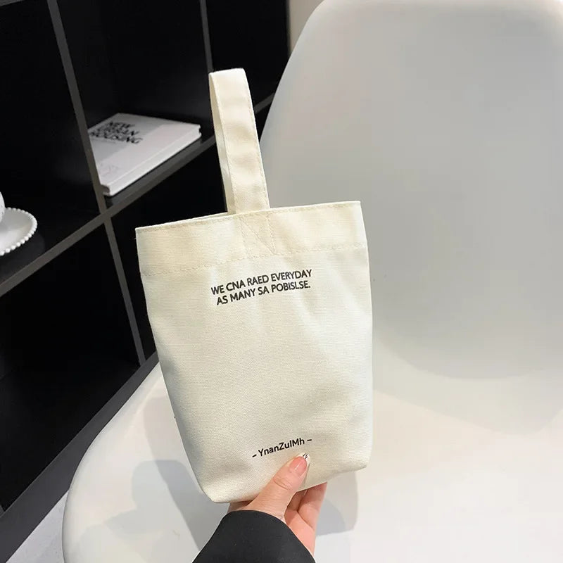 Solid Mini Tote Bag with Wide Single Carry Handle