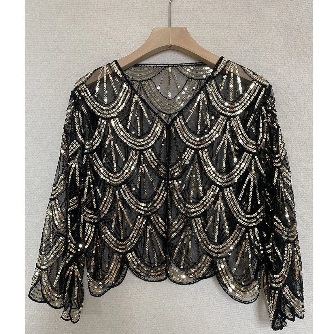 Scalloped Sequin Capelet for Layering over Dresses and Tops