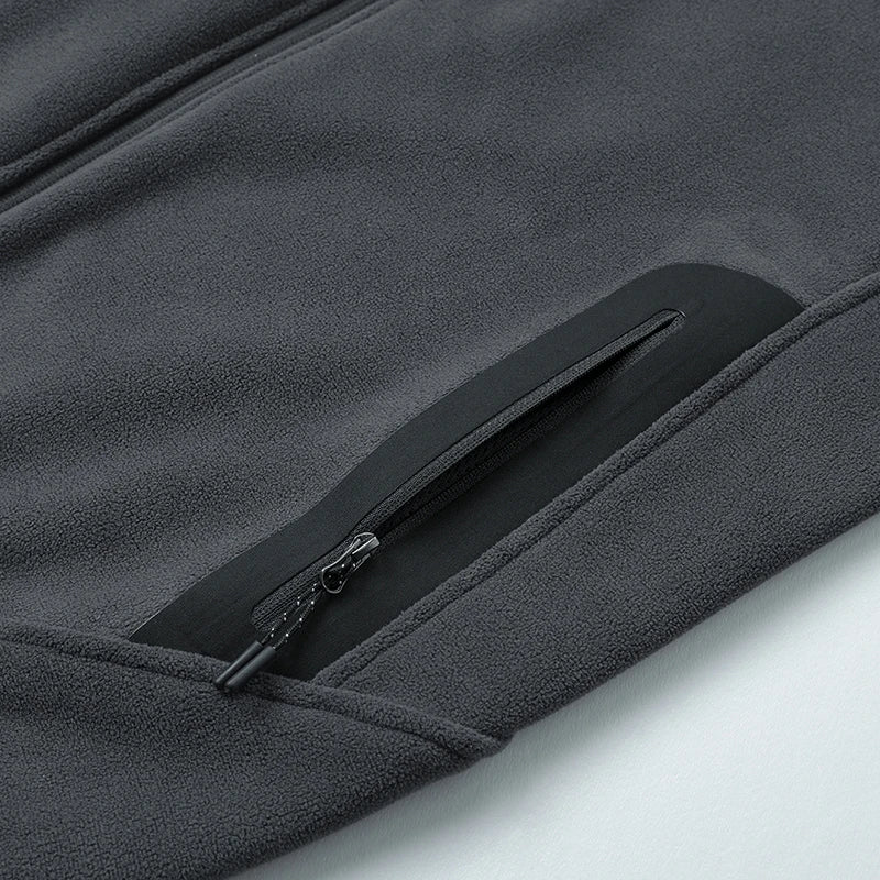 Long Sleeve Full Zip Fleece Outdoor Jacket with Pockets