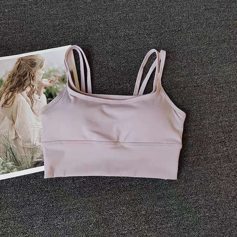 Women's Contrast Double Strap Cropped Tank Top