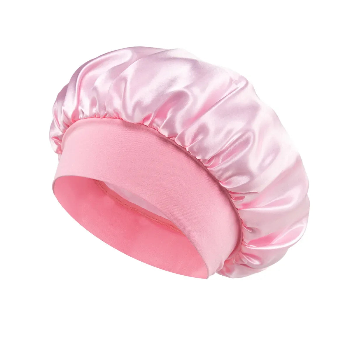Women's Satin Sleep Bonnet with Wide Elastic Band and Color Options