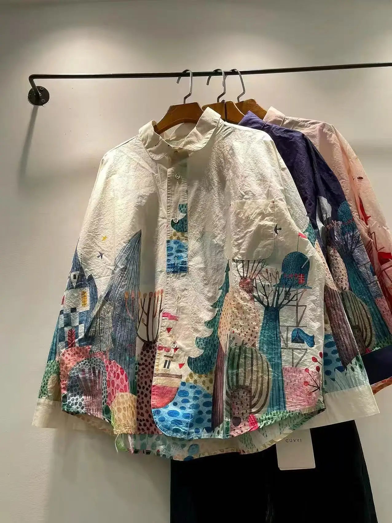 Women's Colourful Patchwork Print Long Sleeve Shirt