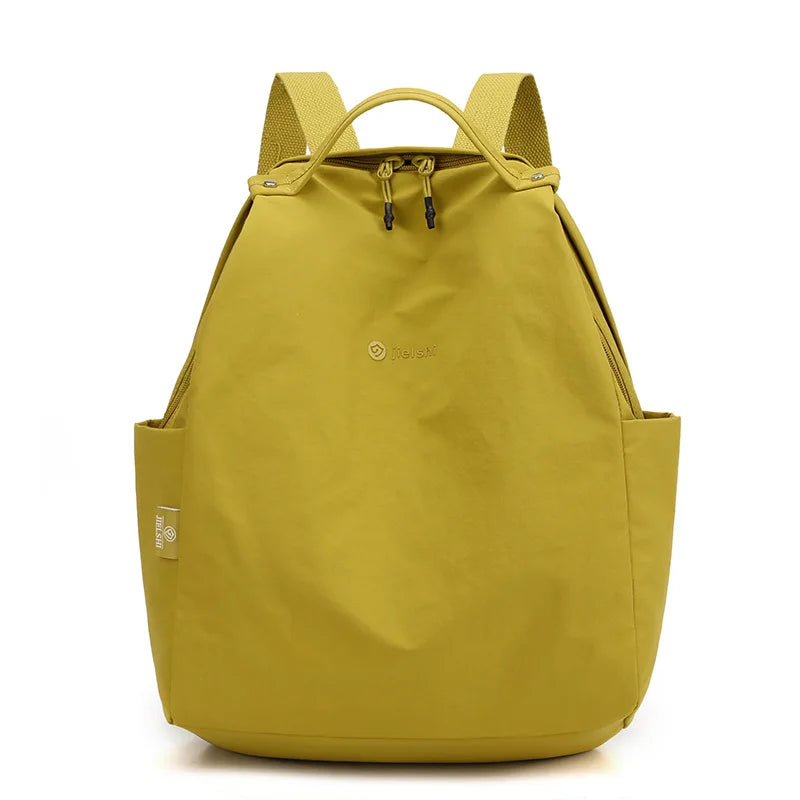 Simple Solid Colour Backpack with Front Zipper Pocket and Carry Handle