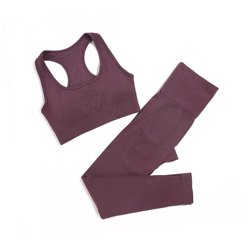 Women's Variable Sleeve Top And Bottoms Yoga Set
