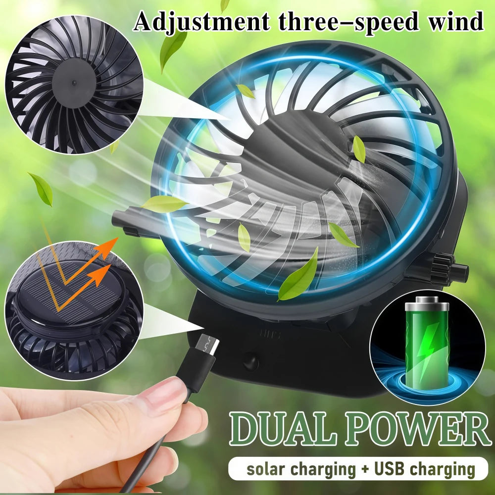 Mesh Baseball Cap with Built In Fan and Adjustable Back