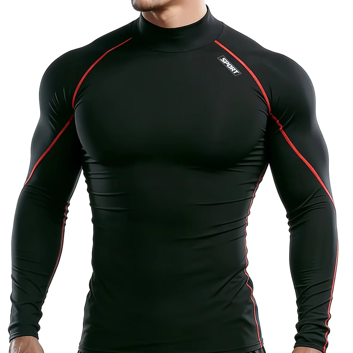 Mock Neck Compression Long Sleeve Rash Guard For Sports Outfits