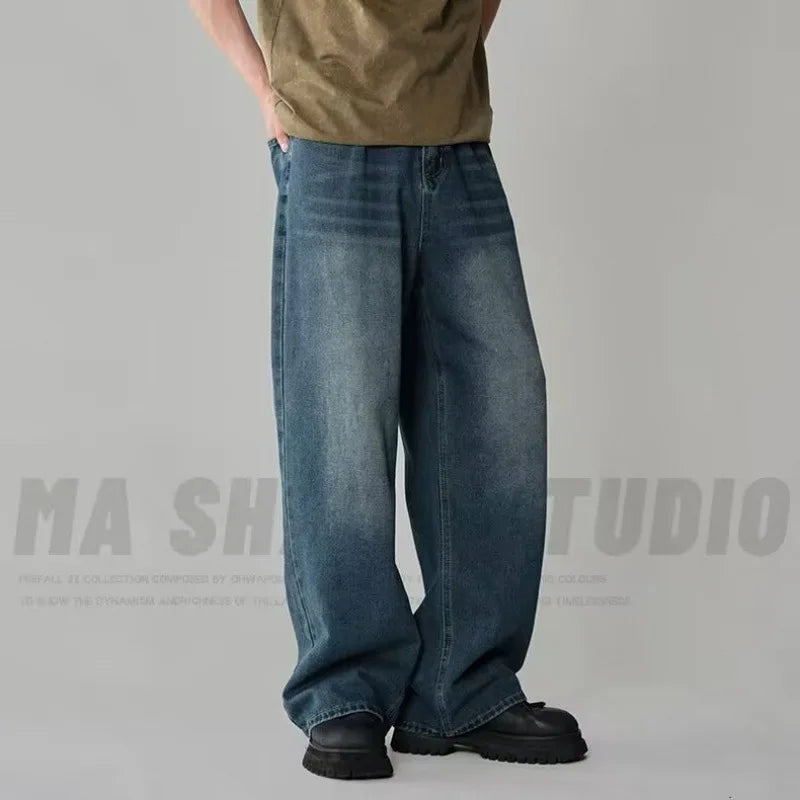 Men's Wide Leg Denim Jeans for Casual Everyday Wear