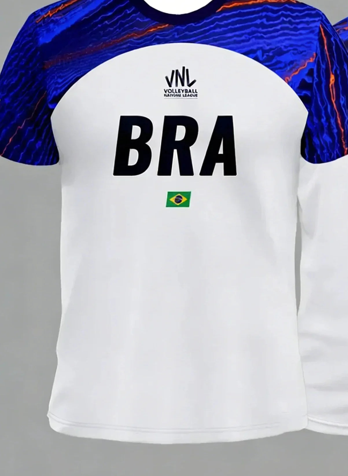 Brazil Volleyball Graphic Short Sleeve Jersey For Sports Outfits