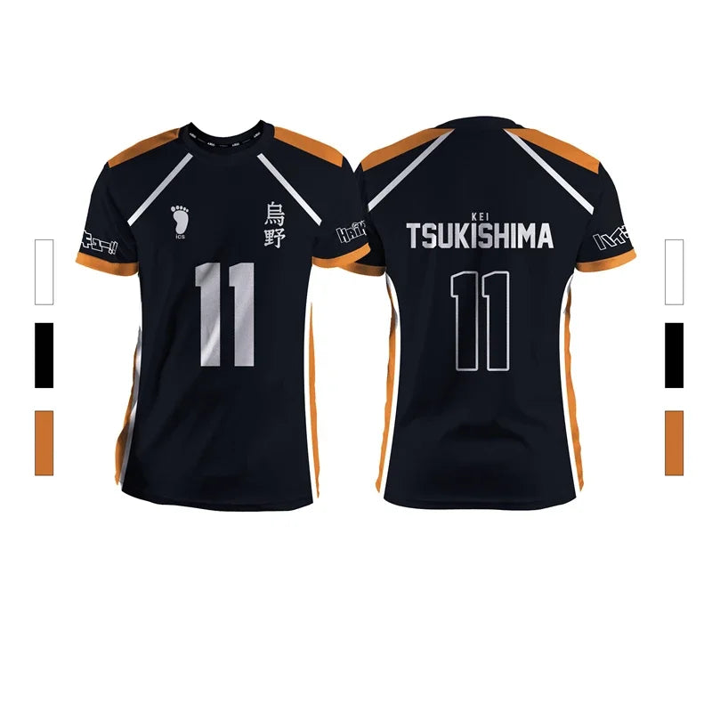 Anime Number Volleyball Short Sleeve T-shirt For Sports Outfits