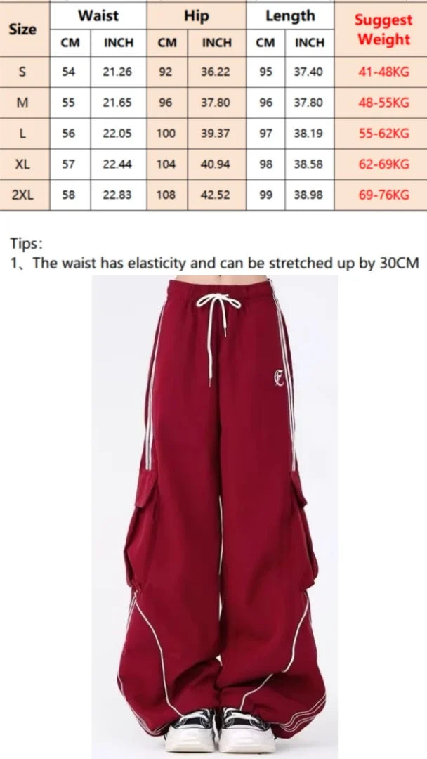 Women's Loose Wide Leg Pants with Contrast Stripe Style Options