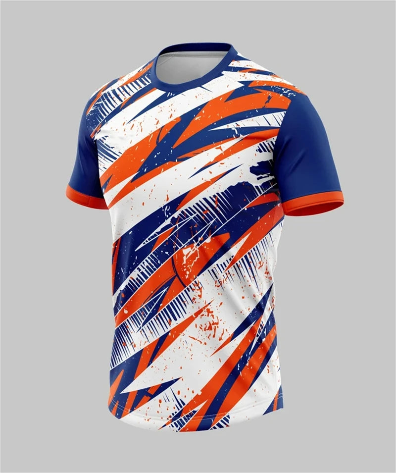 Geometric Sports Print Short Sleeve T-shirt For Sports Outfits