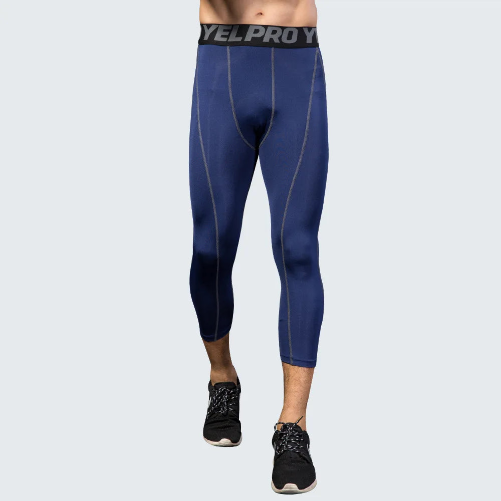 Men's Cropped Training Leggings for Gym and Running
