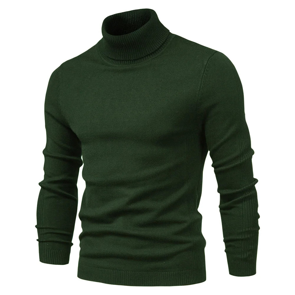 Men's Mock Neck Long Sleeve Knit Sweater