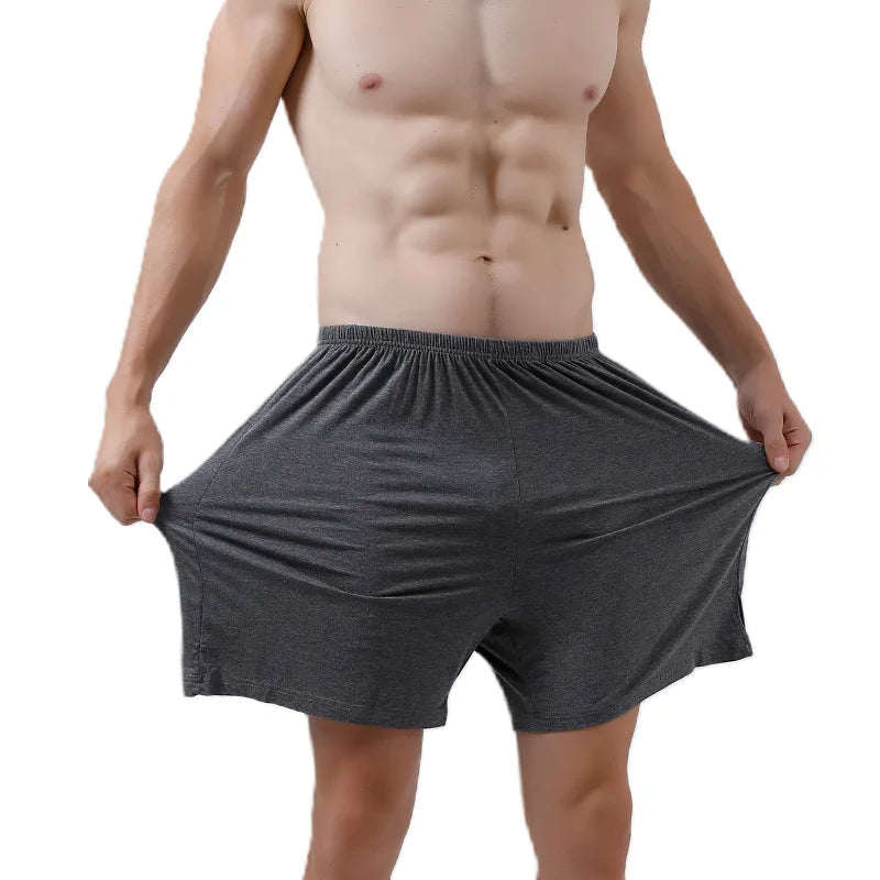 Men's Solid Elastic Waist Modal Lounge Shorts for Home Wear