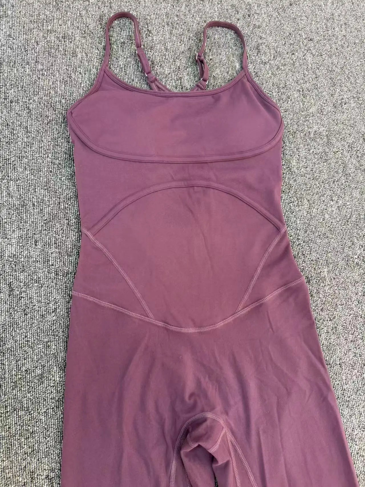 Women's Cross Back Workout Jumpsuit with Thin Straps and Fitted Long Legs