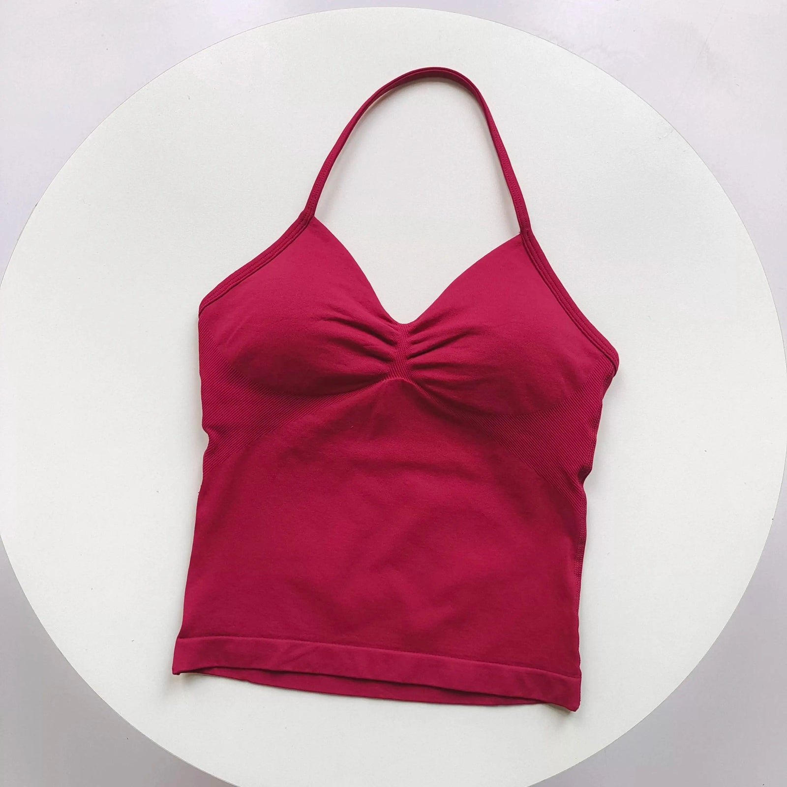 Women's Ruched Halter Neck Sports Bra