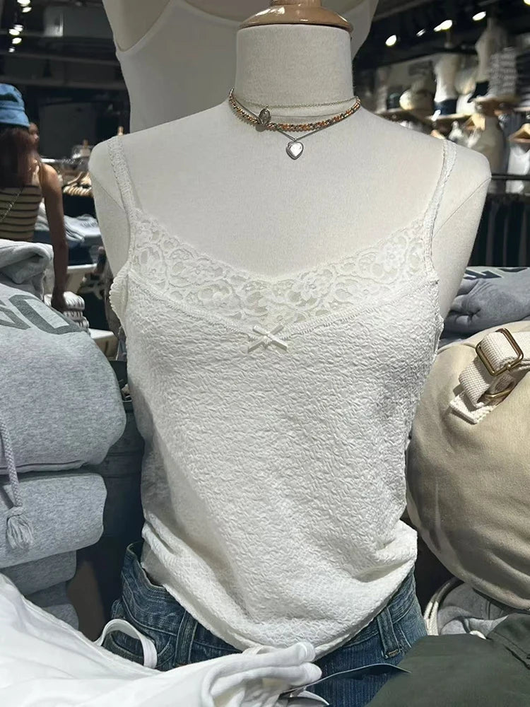 Women's Cotton Camisole and Bandeau Tops with Lace and Ruched Style Options