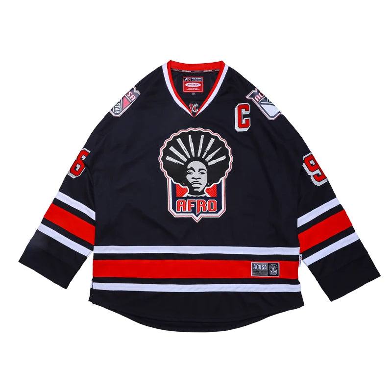 Acusa Afro Hockey Graphic Long Sleeve Jersey For Sports Outfits
