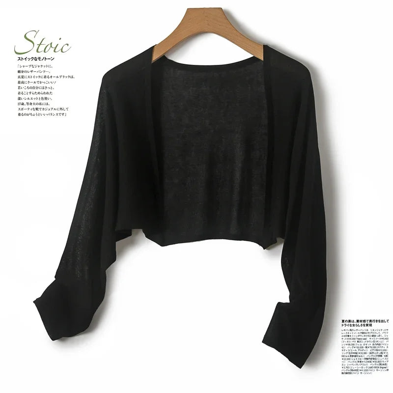 Cropped Open Front Knit Cardigan for Layering over Outfits