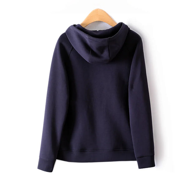 Autumn Simple Three Dimensional Cutting Zipper Cardigan Full Sleeve Sweater Women Sweatshirts