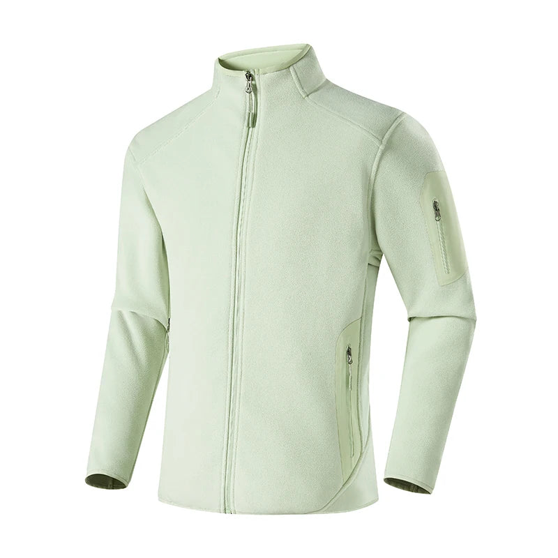 Long Sleeve Full Zip Fleece Outdoor Jacket with Pockets