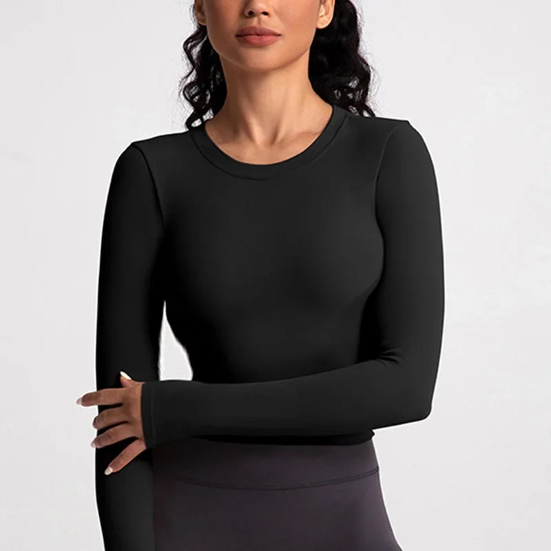 Women's Open-Back Long-Sleeve Workout Top
