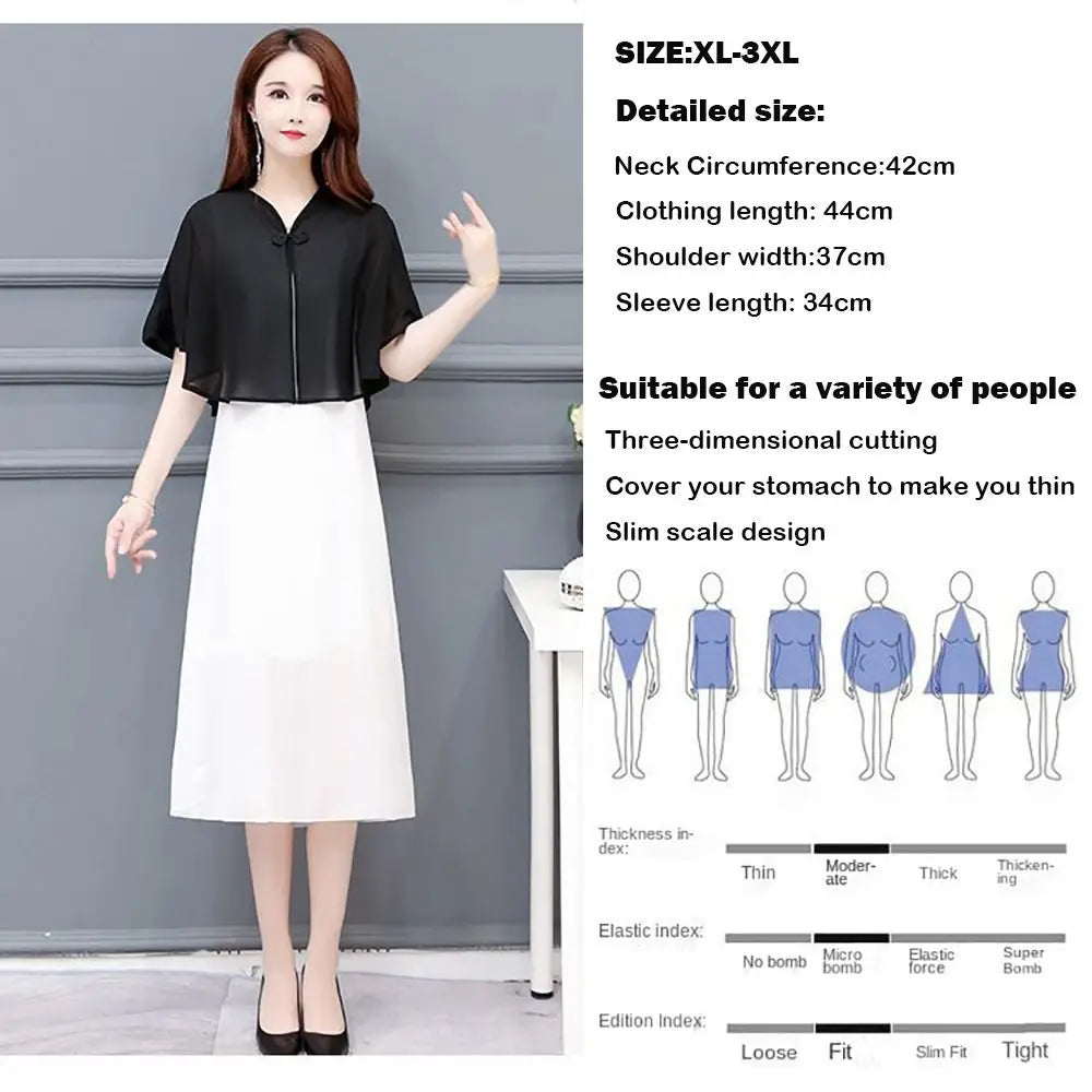 Short Clasp Front Chiffon Cape for Layering over Outfits
