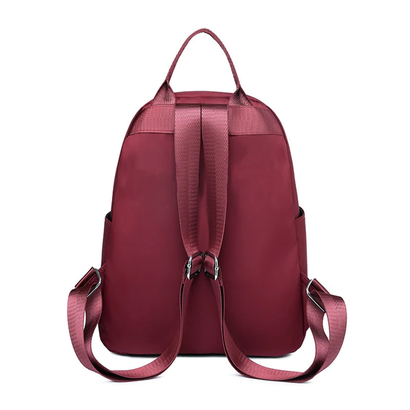 Textured Multi-Pocket Backpack with Front Zippers and Adjustable Shoulder Straps