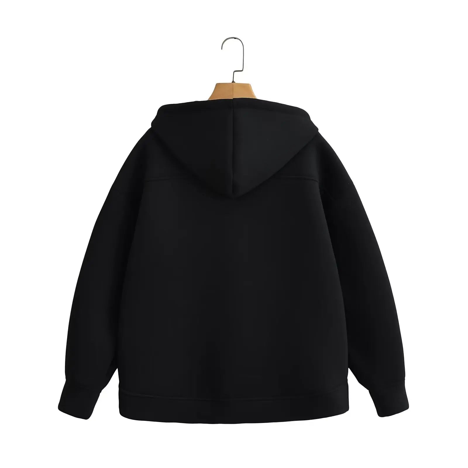 Long Sleeve Full Zip Casual Hooded Sweatshirt for Layering