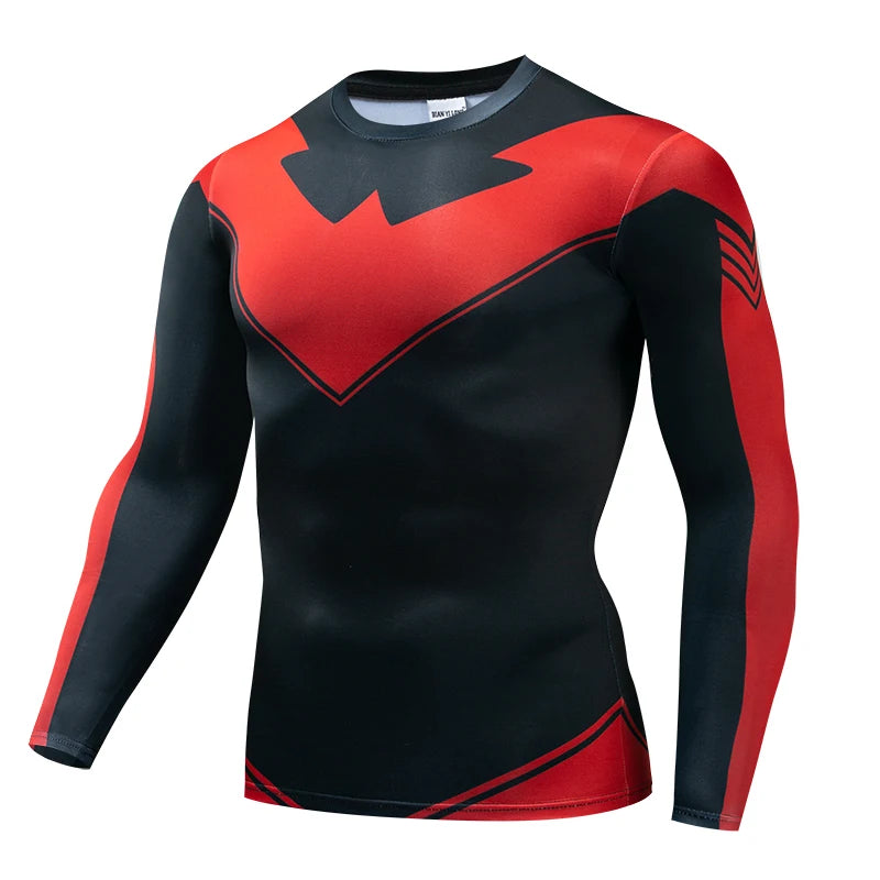 Fitted Sports Compression Shirt with Original Sleeve Style Options