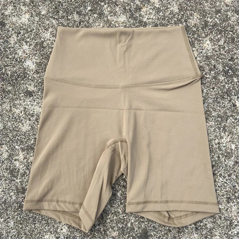 Women's High Waist Nylon Blend Biker Shorts for Yoga and Training