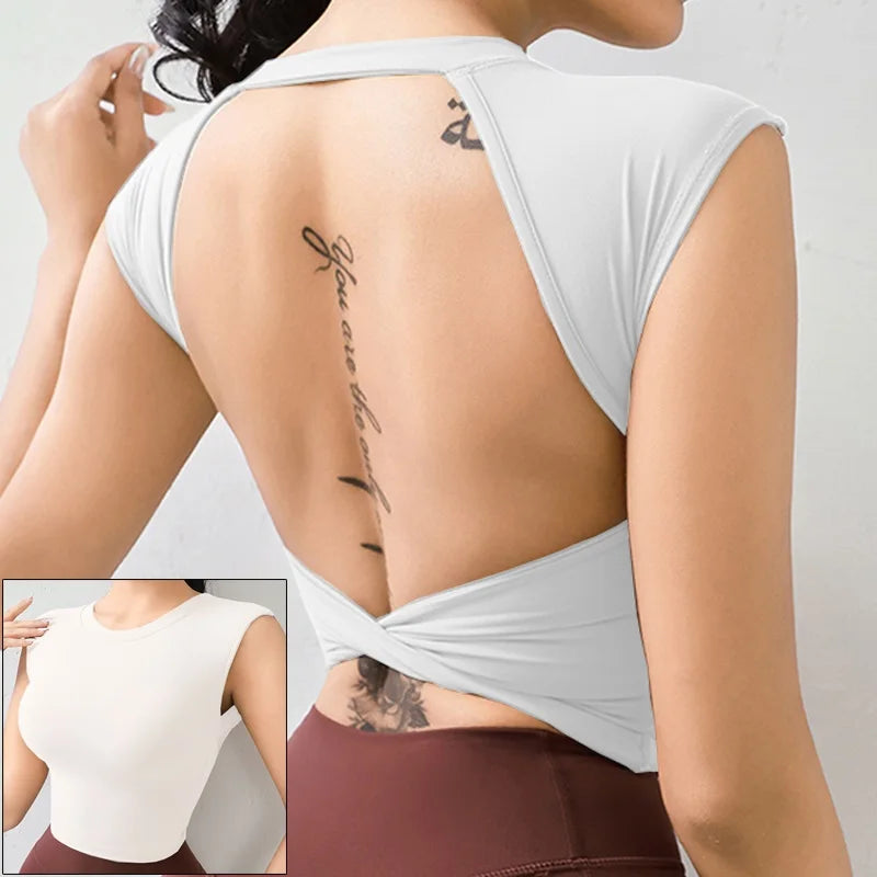 Women's Open-Back Long-Sleeve Workout Top