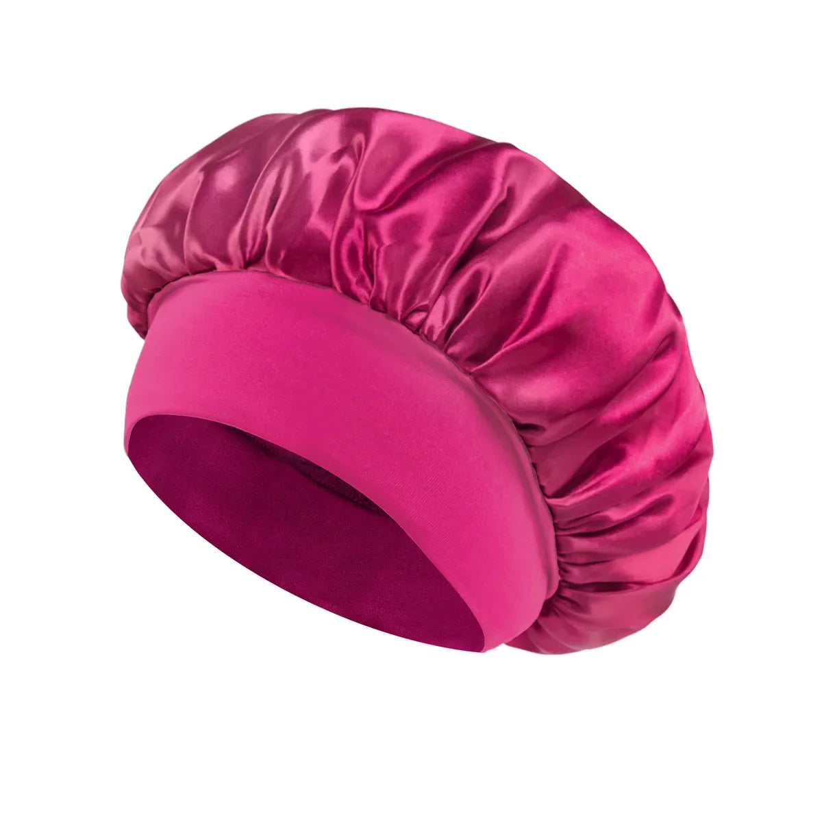 Women's Satin Sleep Bonnet with Wide Elastic Band and Color Options