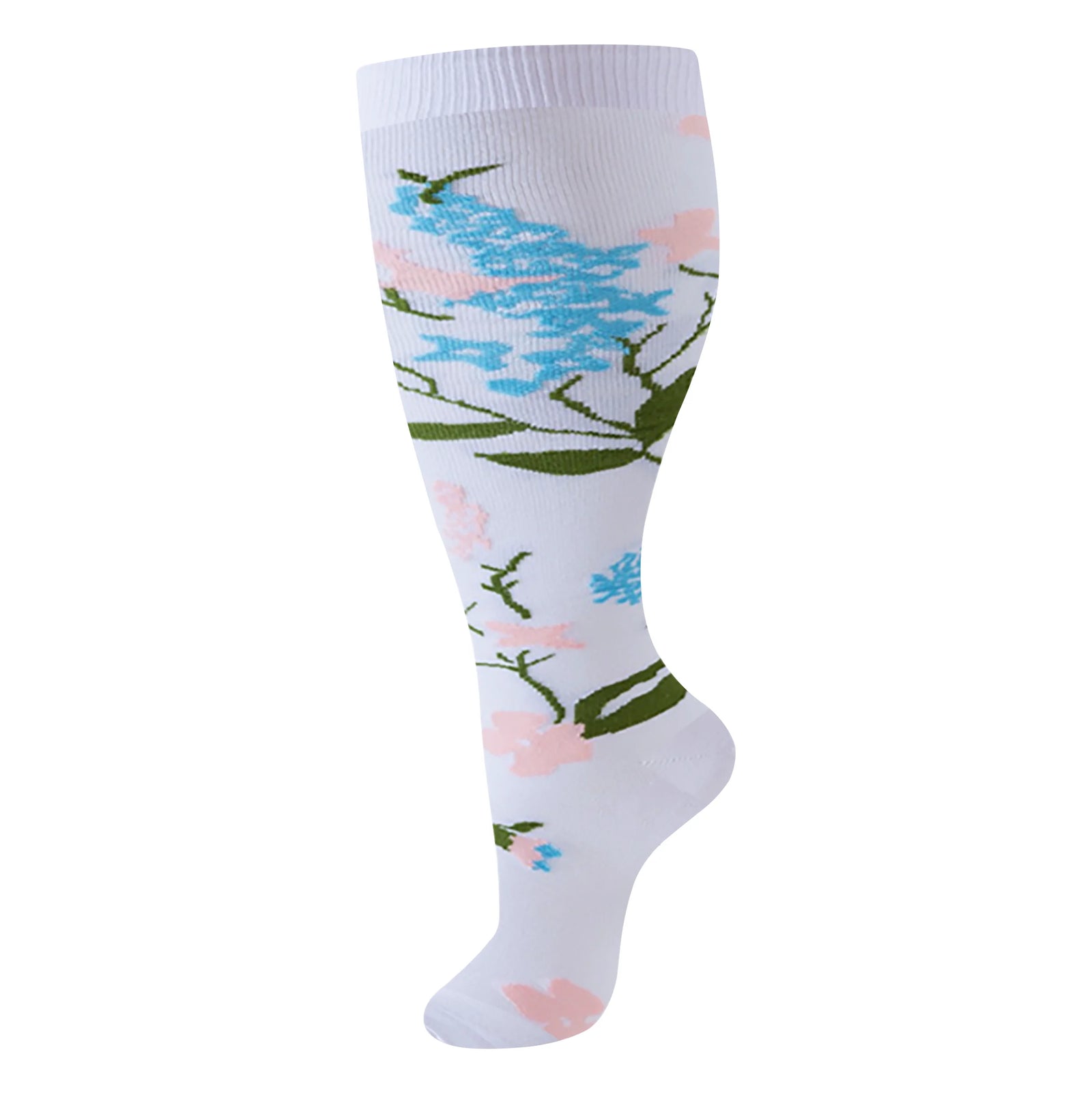 Plus Size Knee High Compression Socks with Pattern Options