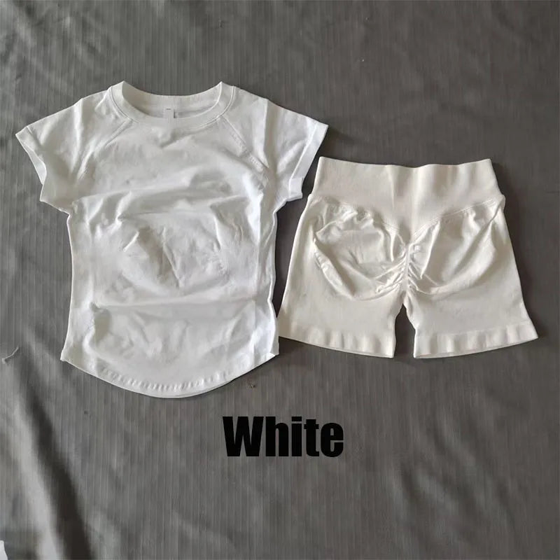 Women's Tee And Shorts Yoga Set For Workout Outfits