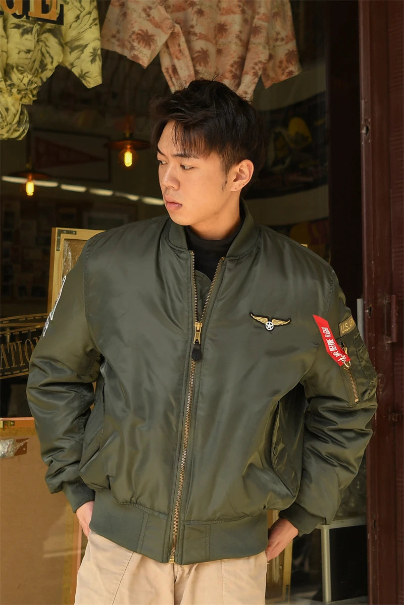 Men's Bomber Jacket Casual Fall Winter Military Jacket and Coats Outwear