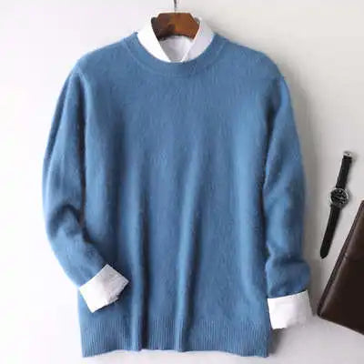 Men's Plain Long Sleeve Knit Sweater