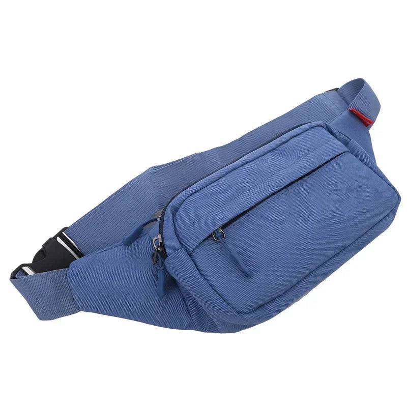 Solid Waist Pack with Adjustable Strap and Zippered Pockets