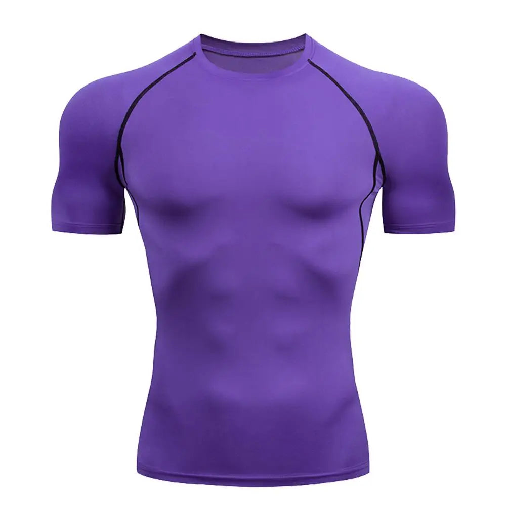 Plain Compression Short Sleeve T-shirt For Sports Outfits